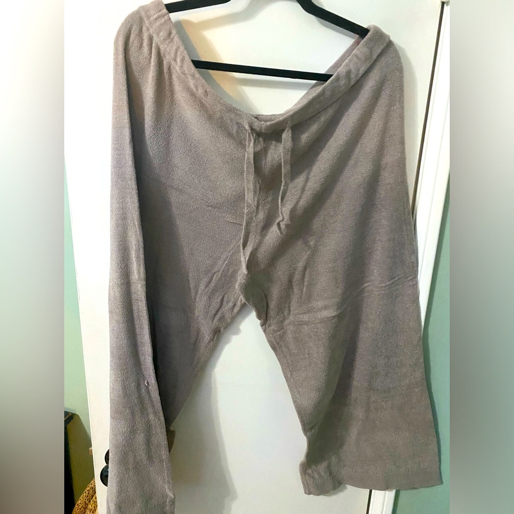 Barefoot Dreams XL Cropped Wide Leg Pants Sand Color